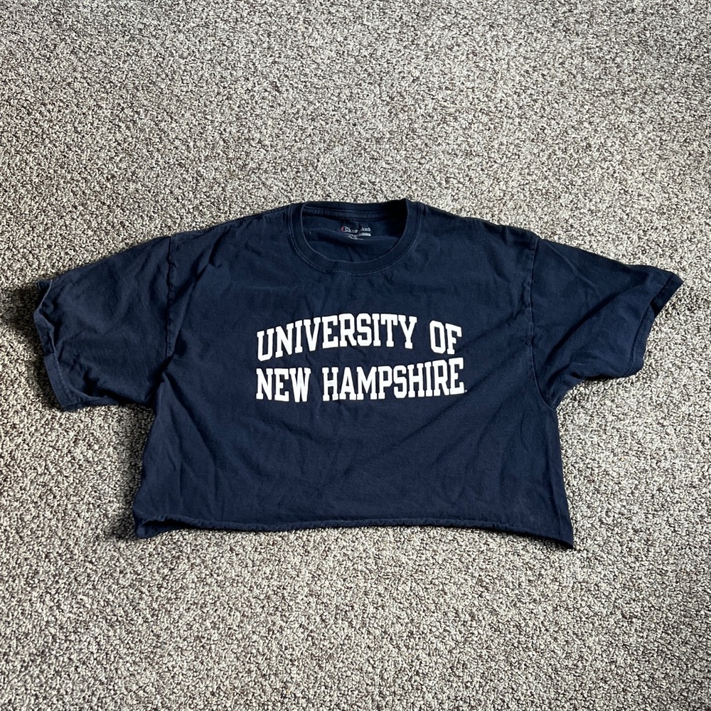 Champion Navy Graphic Crop Top